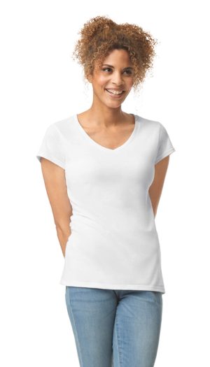 T-shirt femme col v Softstyle