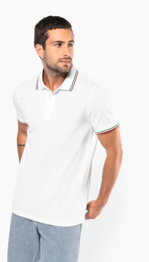 Polo maille piquée manches courtes homme