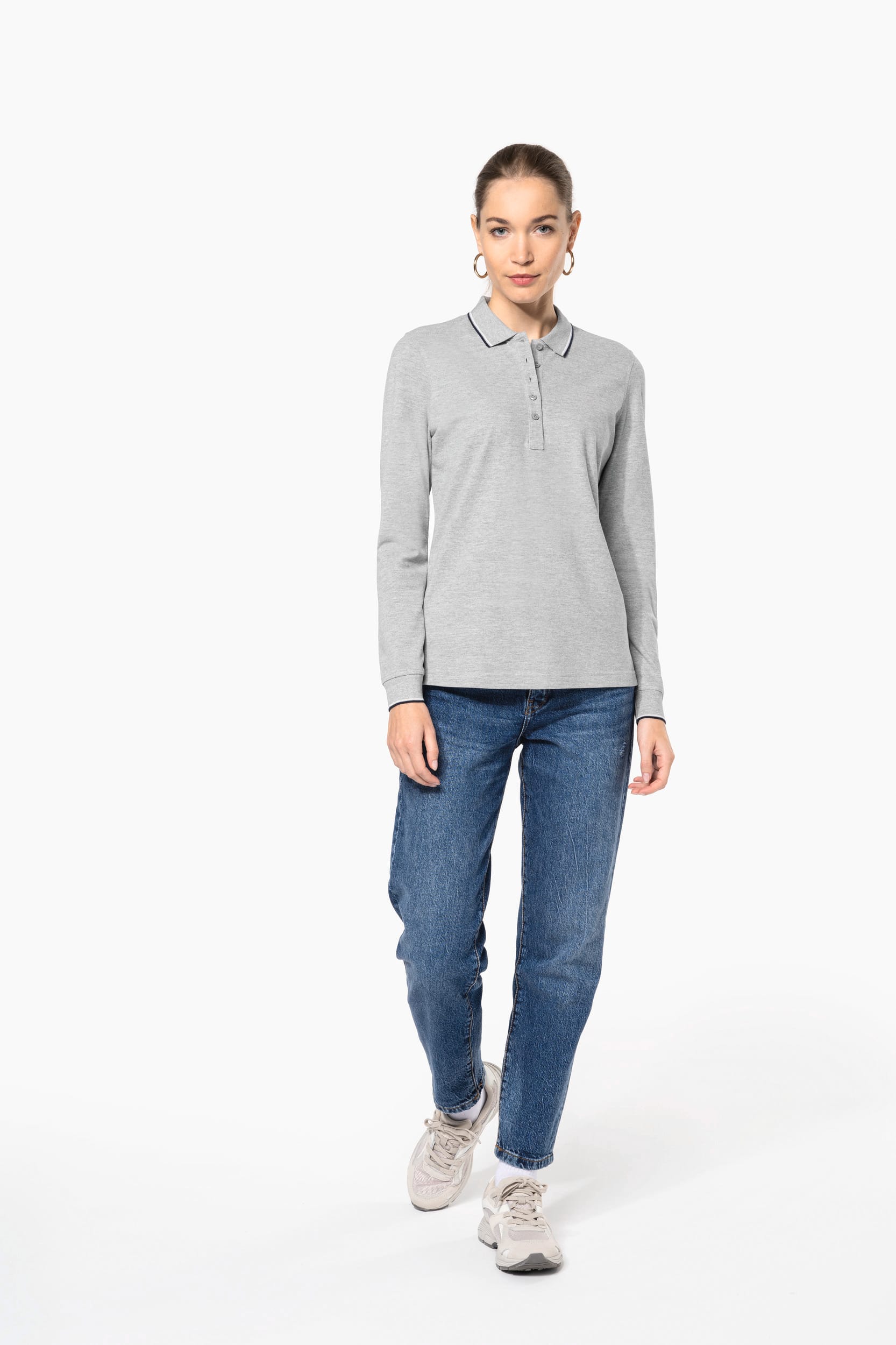 Polo maille piquée manches longues femme – Image 8