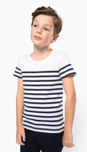 T-shirt marin col rond Bio enfant