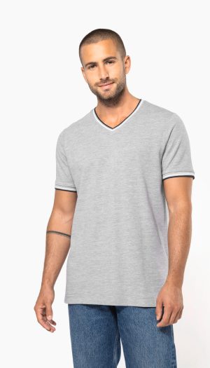T-shirt maille piquée col V homme
