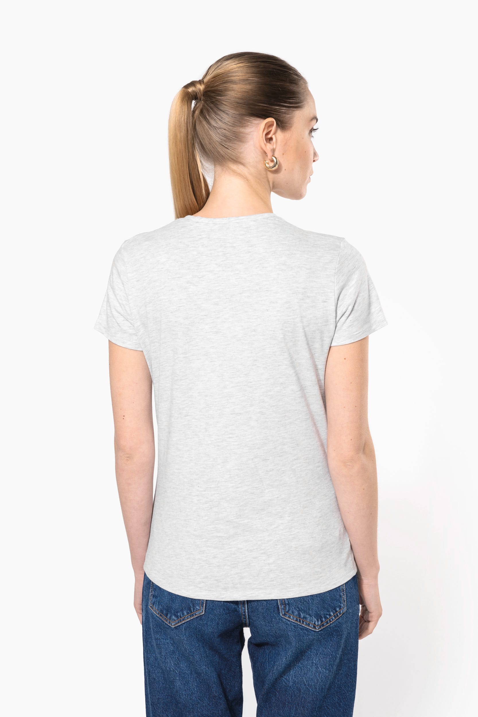 T-shirt col V manches courtes femme – Image 2