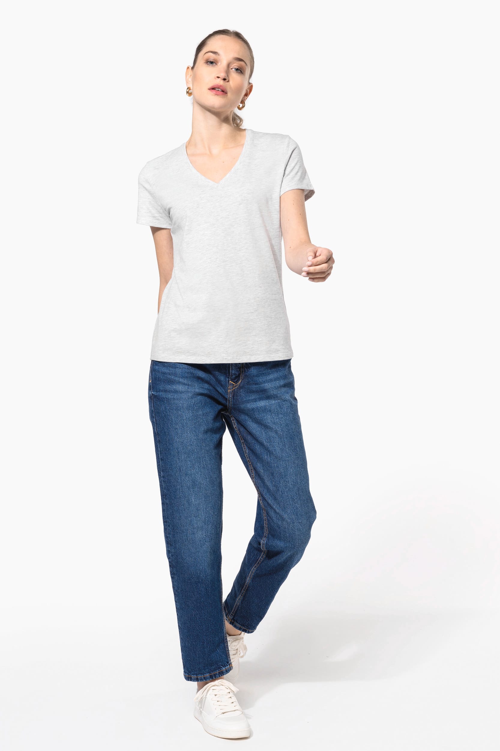 T-shirt col V manches courtes femme – Image 10