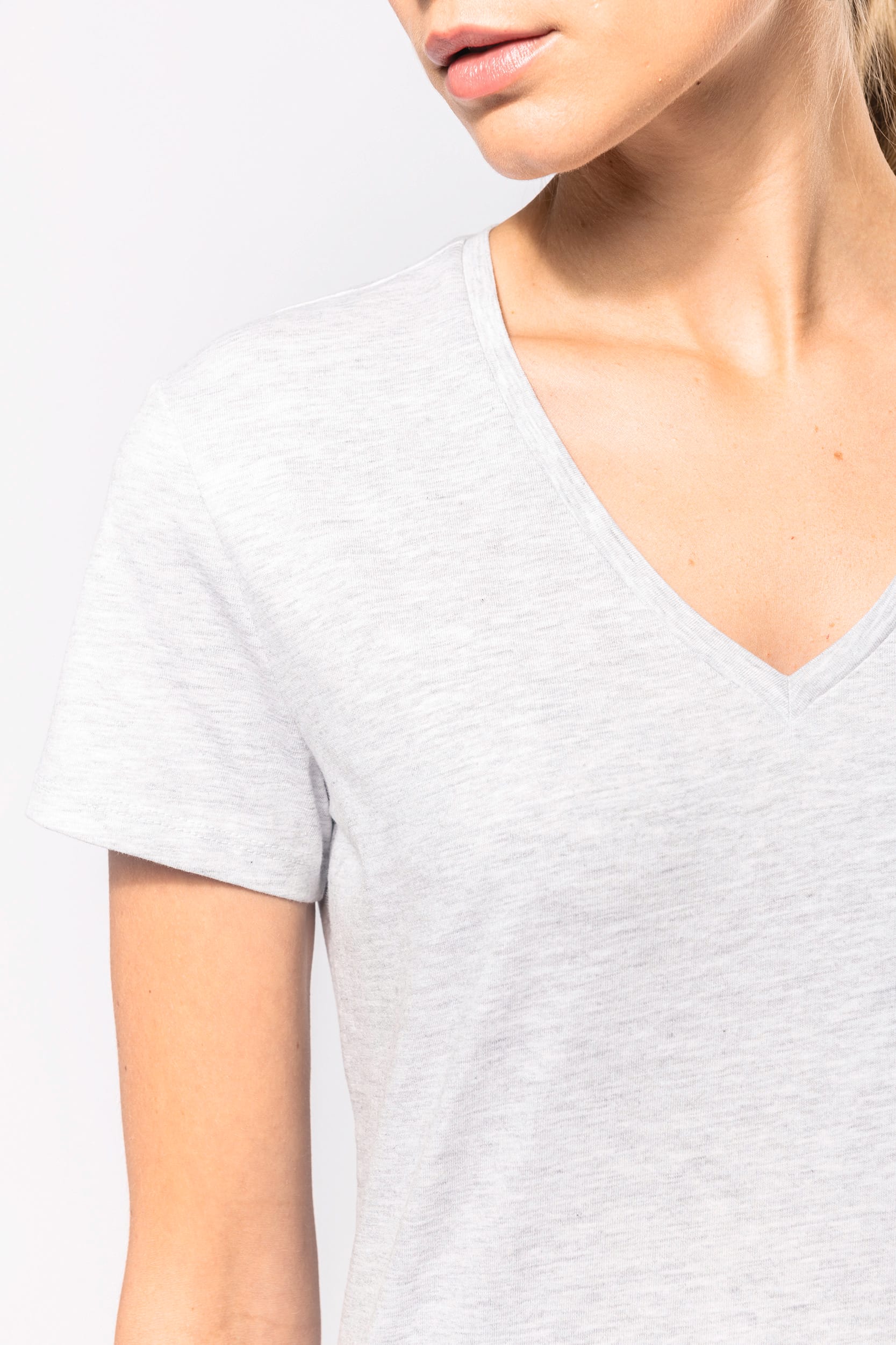 T-shirt col V manches courtes femme – Image 5