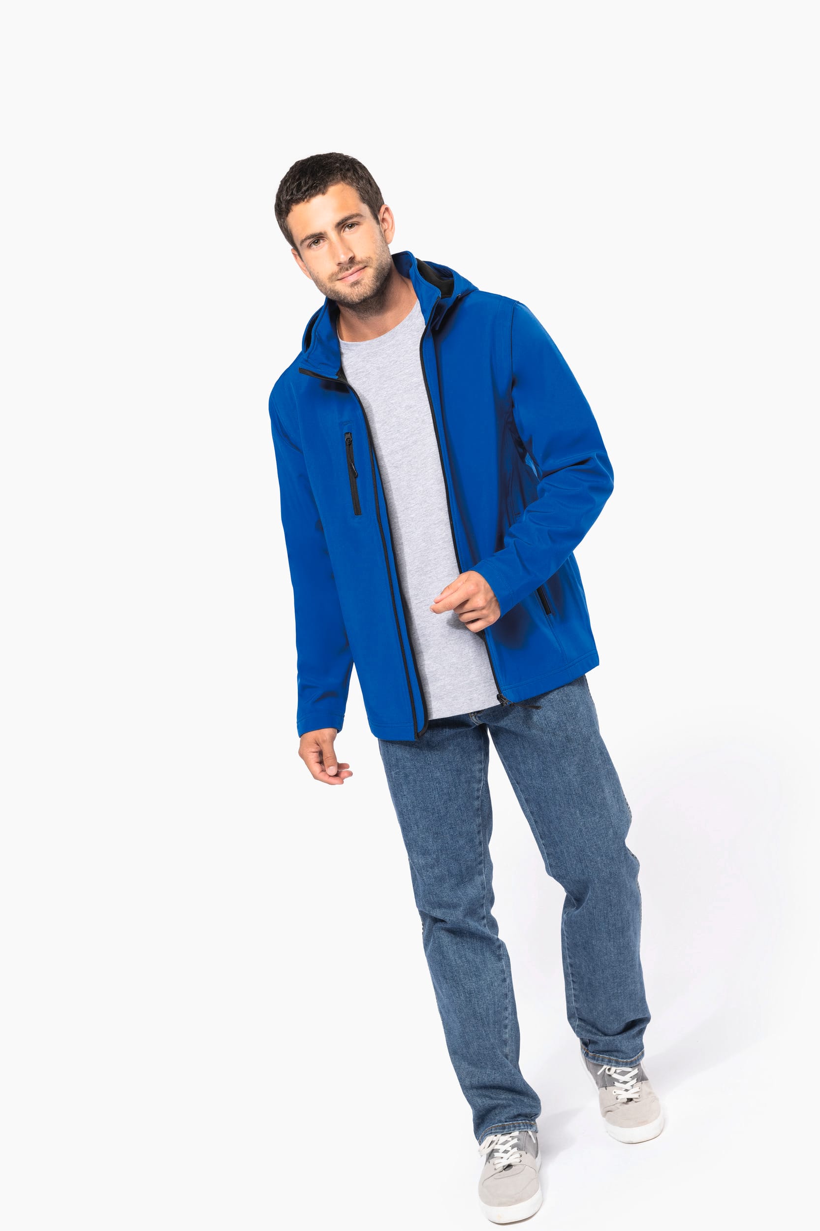 Veste Softshell 3 couches à capuche avec manches amovibles unisexe – Image 7