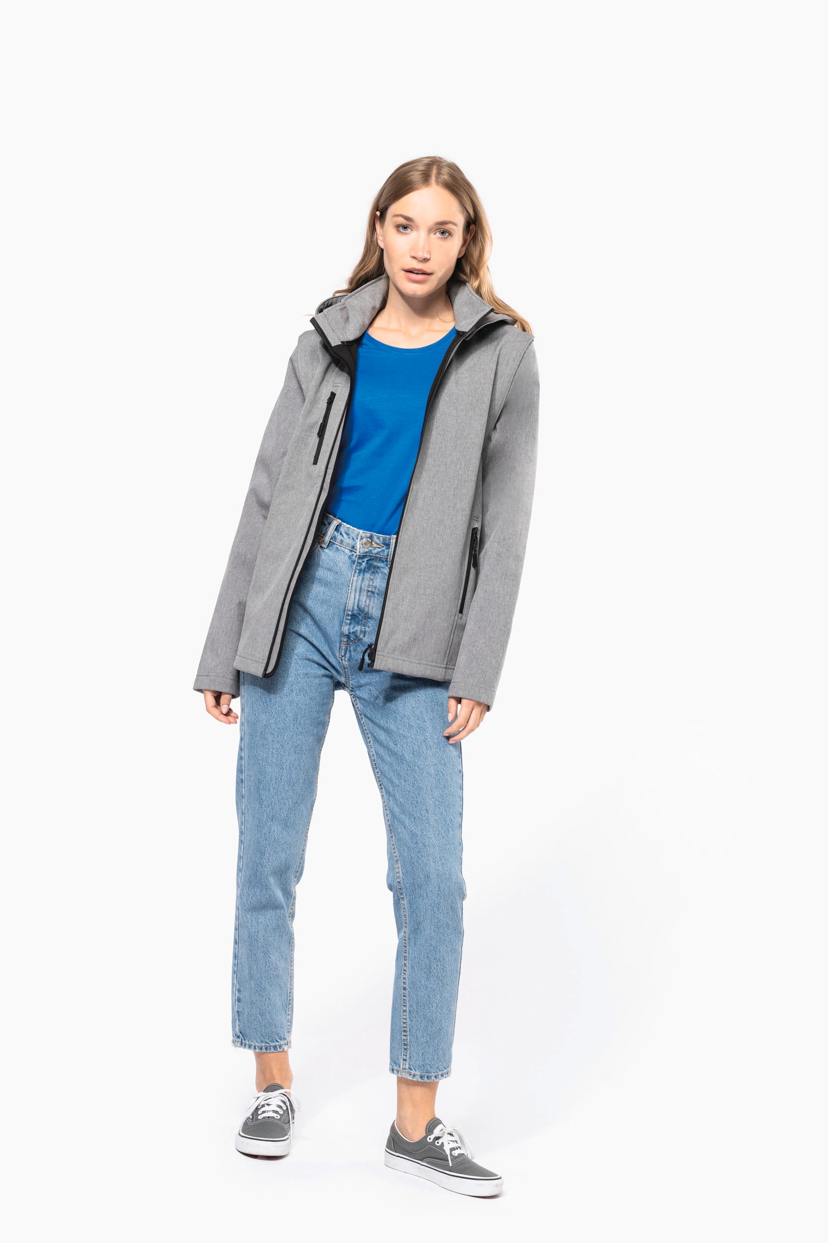 Veste Softshell 3 couches à capuche avec manches amovibles unisexe – Image 11