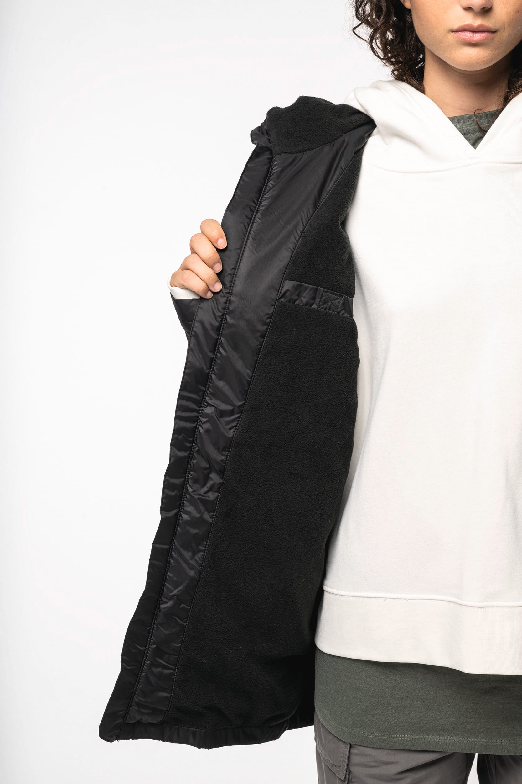 Veste à capuche avec doublure en micropolaire unisexe – Image 9