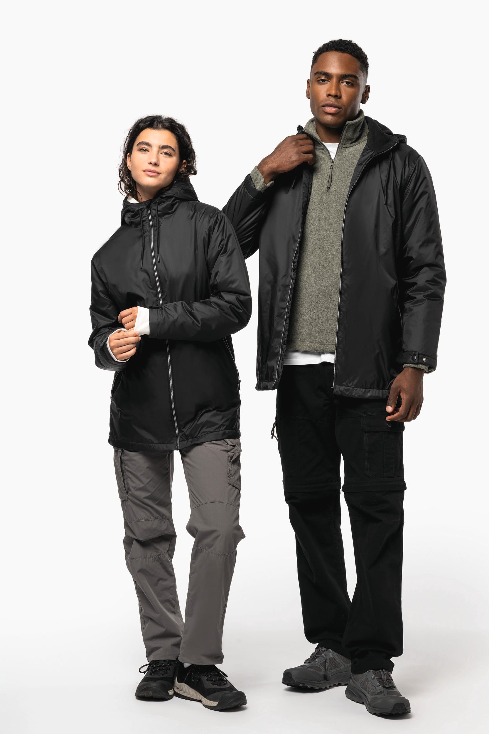 Veste à capuche avec doublure en micropolaire unisexe – Image 13