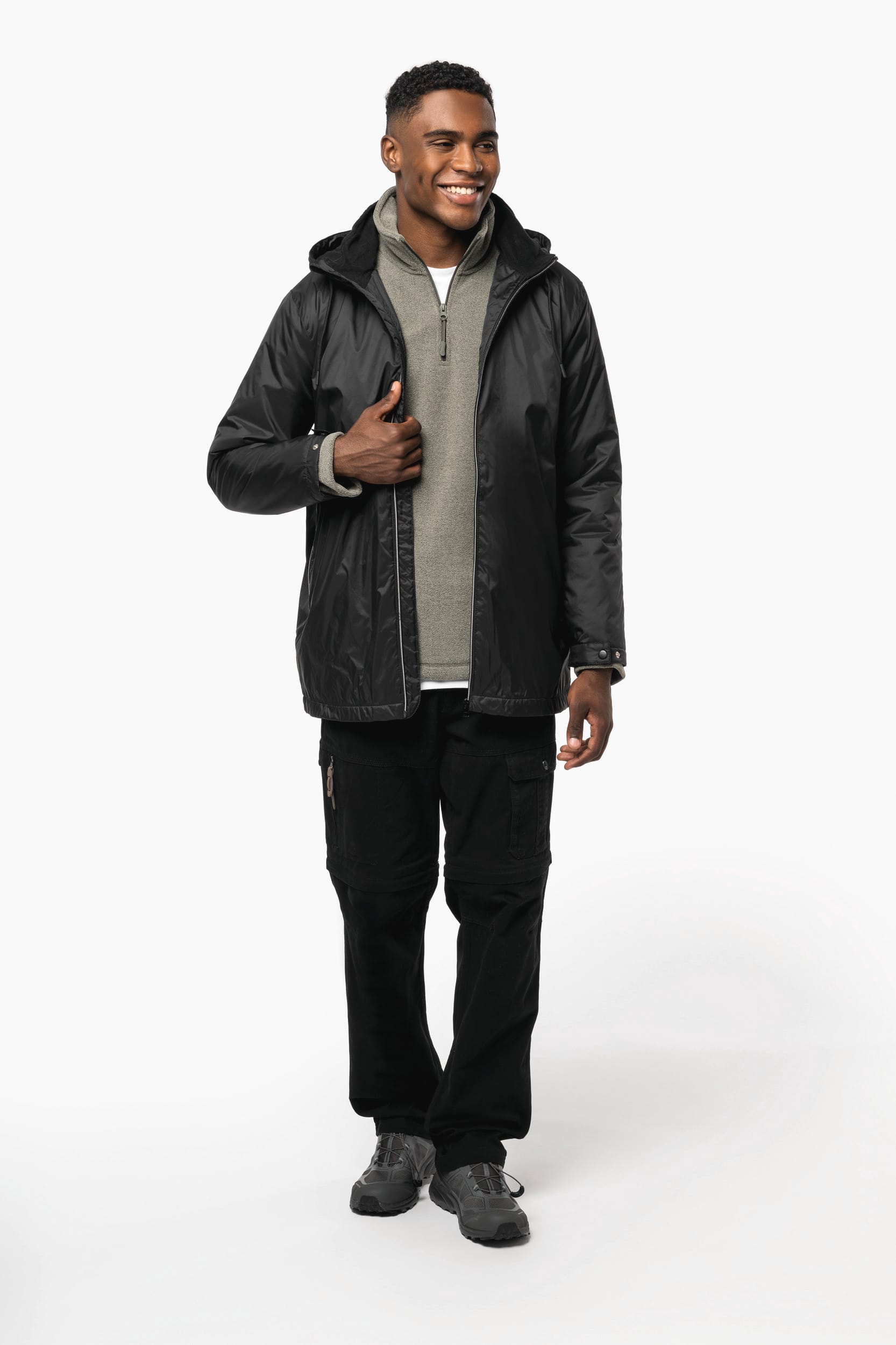 Veste à capuche avec doublure en micropolaire unisexe – Image 14