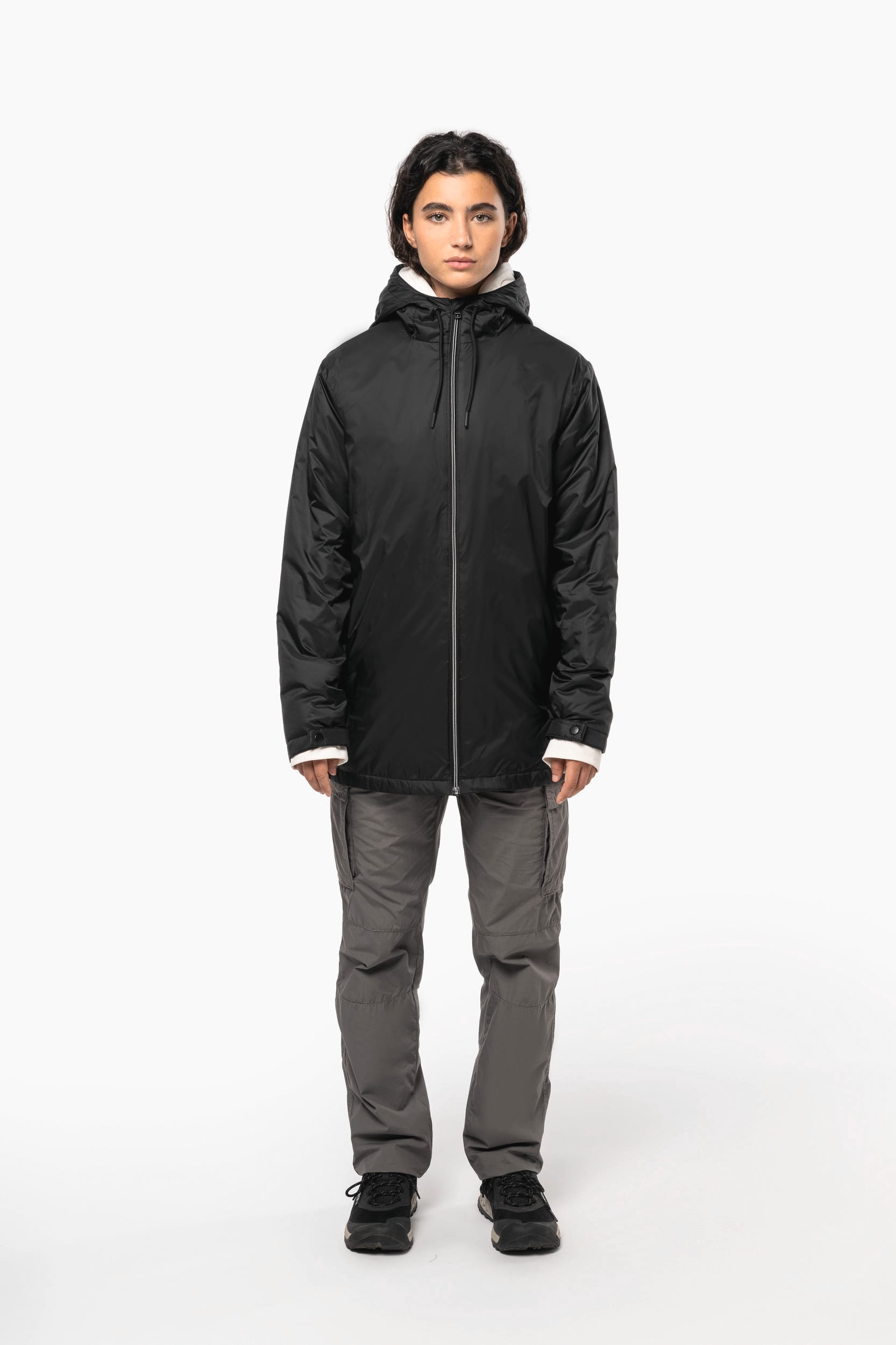 Veste à capuche avec doublure en micropolaire unisexe – Image 10