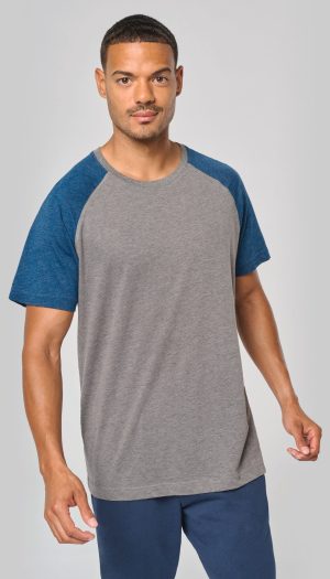 T-shirt triblend bicolore sport manches courtes unisexe